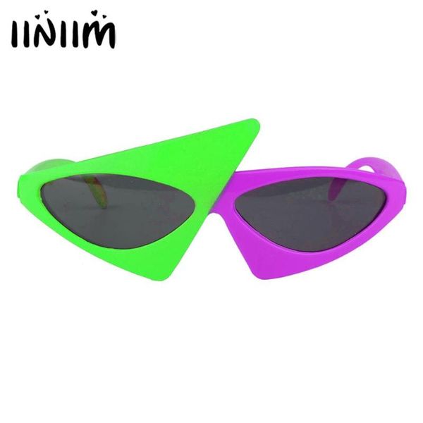 

iiniim новизна 2-color неон смешные асимметричный треугольник очки модные аксессуары для хэллоуина и других карнавалов, White;black