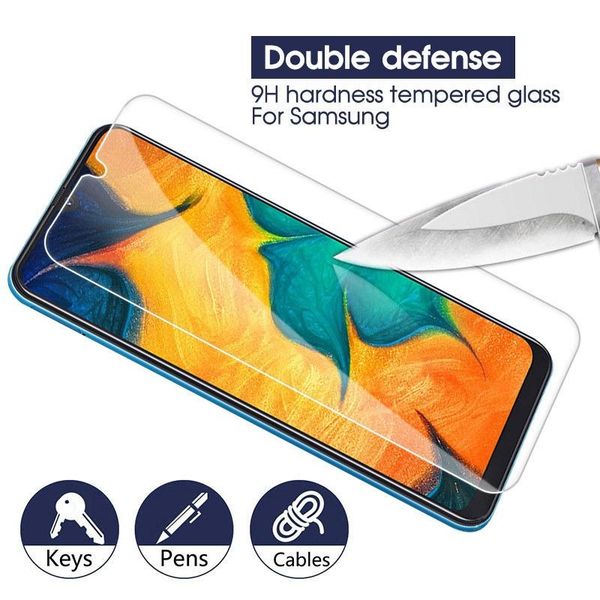 

500pcs/lot hd clear tempered glass for samsung galaxy m10 20 30 40 m10s 30s m21 m31 9h glass screen protector anti-scratch film