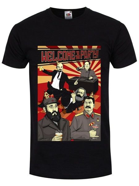 

welcome to the political party lenin karl marx fidel castro funny black men fashion 2019 summer hip pop funny summer tee shirt