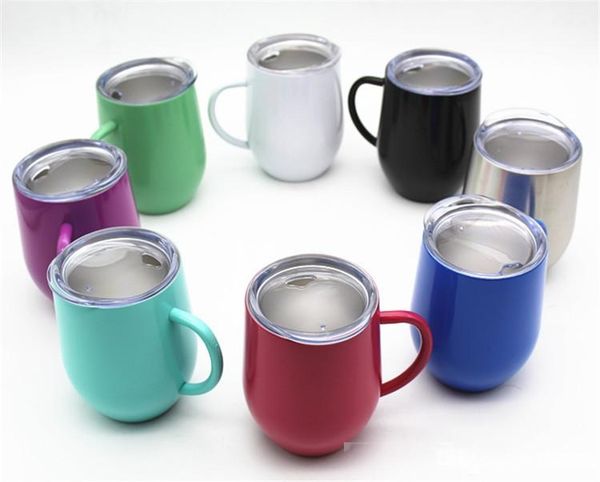 

9oz stainless steel stemless wine cup double wall stainless steel vacuum insulated beer mug baseball mugs dhl fedex