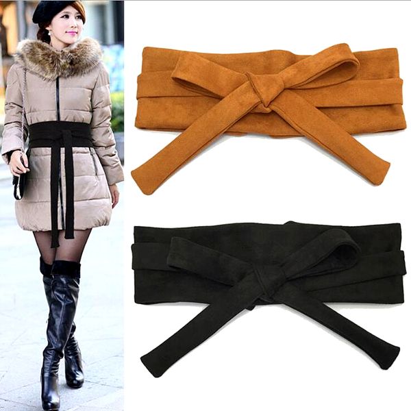 

jxqbsydk luxury belts for women fashion personality plus velvet belts female slim waist dress bandage, Black;brown