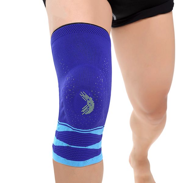 

knee support brace compression sleeves protector elastic kneepad silicon padded bracket basketball running fitness knee pads xxl, Black;gray