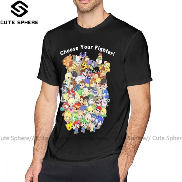 

smash bros t shirt super smash bros all 58 characters choose your fighter t-shirt 100 percent cotton man tee shirt beach tshirt