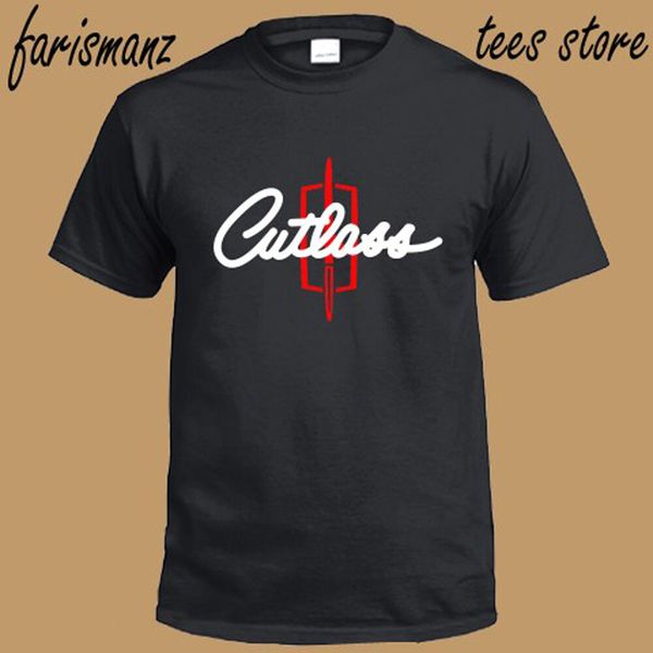 

new cutlass emblem racing logo men's black t-shirt size s to 3xl