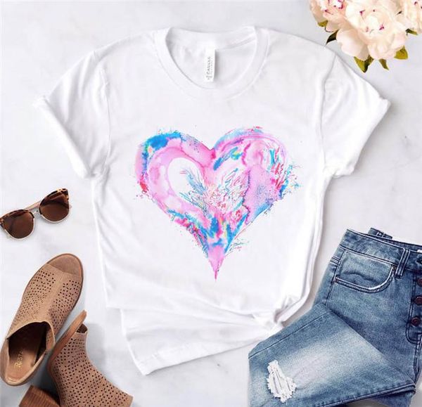 

crew neck tees famale loose women red rose t shirt summer white short sleeve