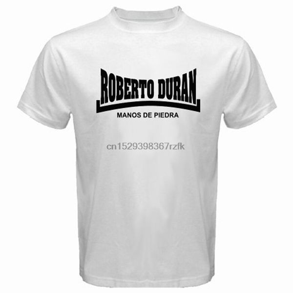 

new roberto duran manos de piedra boxing legend mens white t-shirt size s-3xl