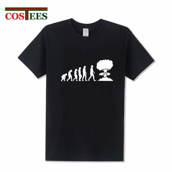 

2019 latest design evolution ends nuclear t shirt men funny men's t-shirt short sleeve o-neck anti-nucleus tees hombre camisetas