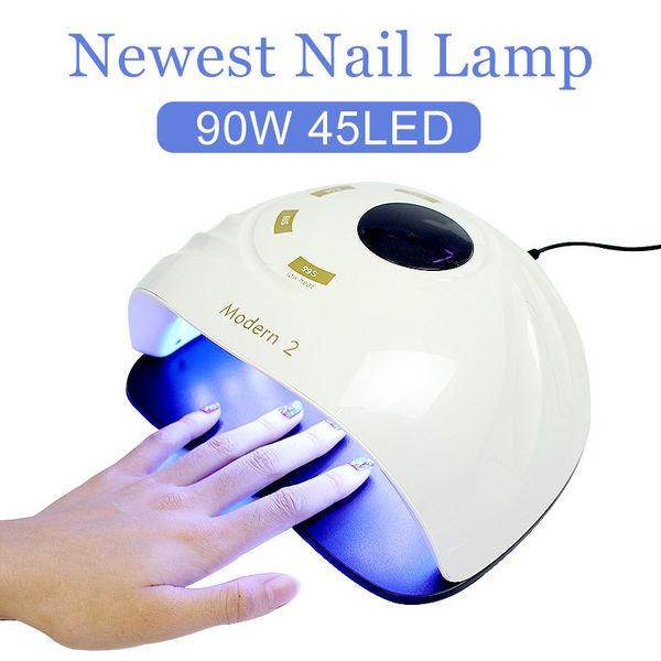 

nail dryers 90w uv led lamp for all gel polish 45 pcs nails art design manicure tools equipment