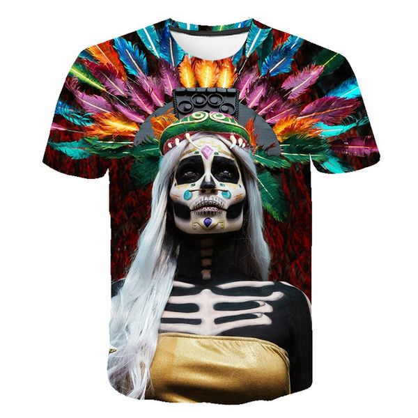 

colorful skull cosplay clown 3d print shirts anime kawaii plus size men clothing