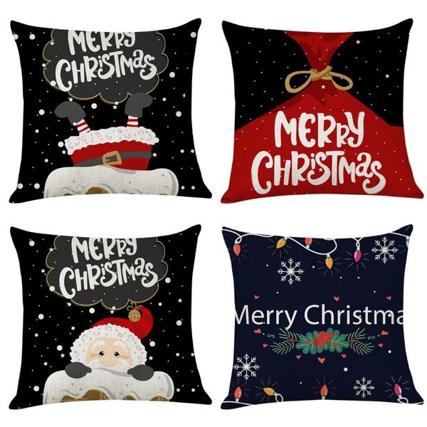 

christmas ornaments christmas gifts new year home decor cushion cover merry pillowcase sofa throw pillow covers