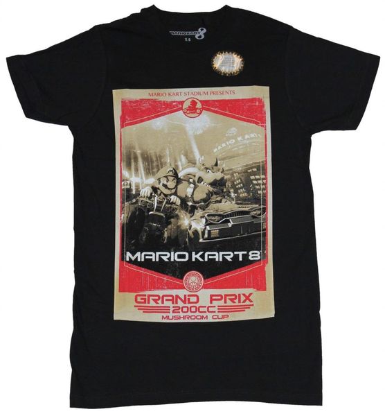 

mario kart 8 mens t-shirt - grand prix 200cc mushroom cup event poster