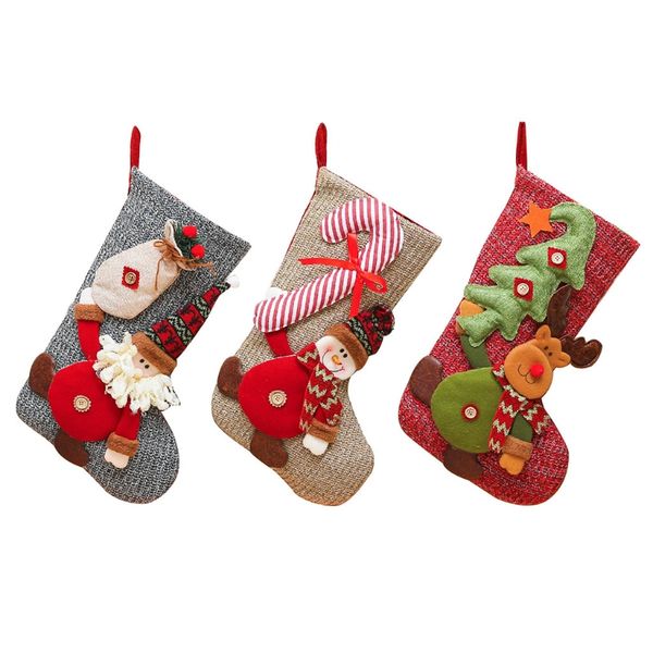 

christmas stocking personalized santa snowman reindeer xmas tree fireplace decor b85c