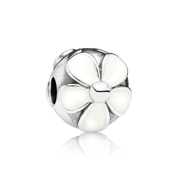 

new 100% 925 sterling silver 1:1 genuine gem791259en12 daisy silver fixed clip fit diy bracelet original women wedding vintage gift, Black