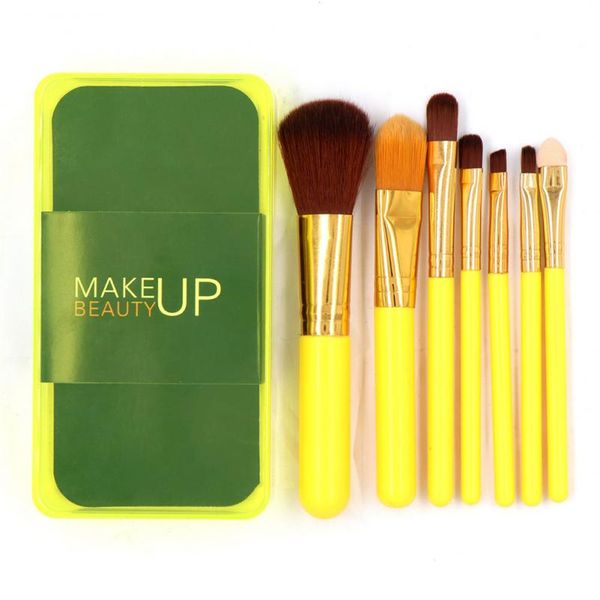 

makeup brushes pro 7pc/set set women facial eyeshadow palette foundation powder eyeliner lip concealer blush wood cosmetic brush
