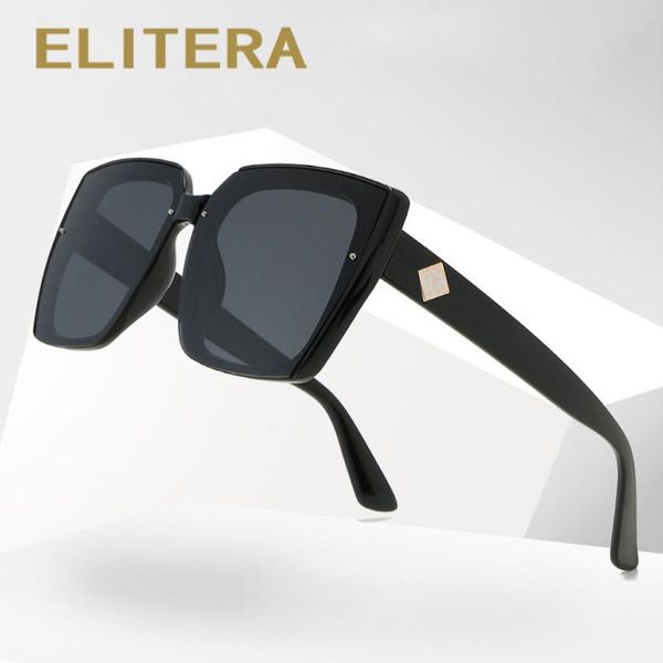 

sunglasses elitera brand arrival square frame fashion polarized for women outdoor traveling, White;black