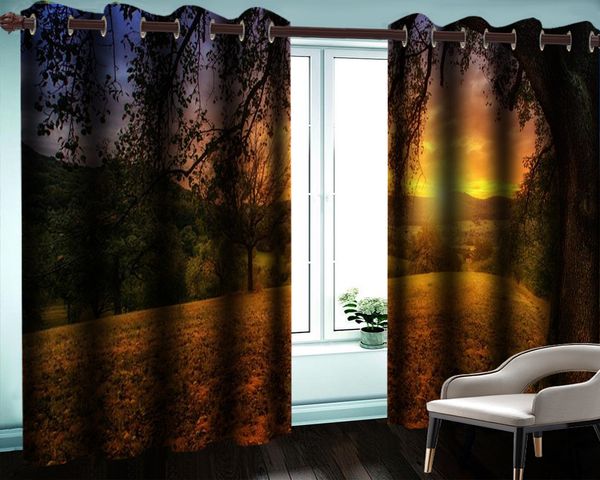 

3d p curtain modern bedroom window 3d curtain beautiful forest sunset scenery romantic landscape blackout 3d curtain