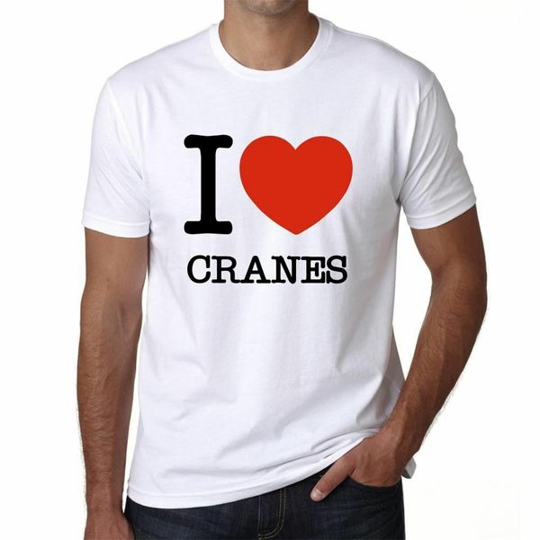 

cranes i love animals mens printed t shirt white birthday gift 00064 cool gift personality tee shirt