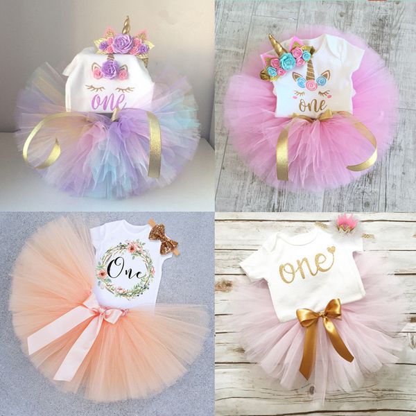 

baby girls one year old birthday party baptism dress toddler newborn 1st christening gown outfits infant clothing sets christmas, White