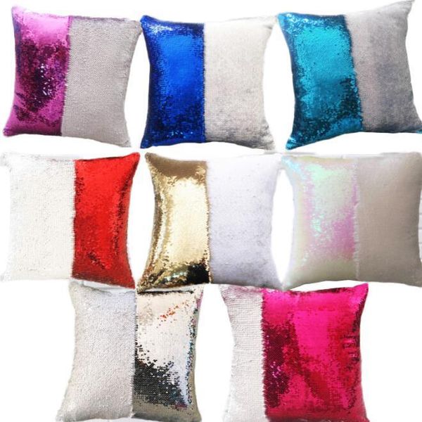 

home case decorative glitter pillow cover sofa car color pillowcase 40*40cm 11 sequin pillow cushion magical throw mermaid bbycz lg2010