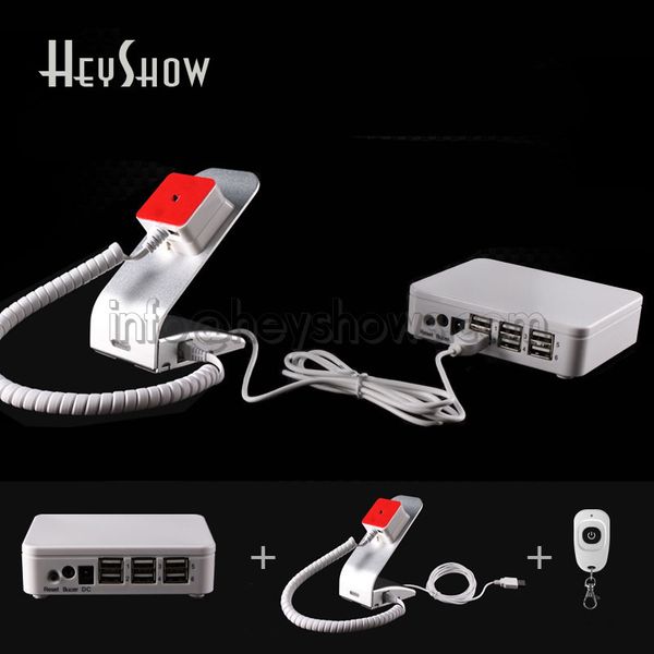 

6,10 ports cell phone security display stand for tablet anti-theft device holder mobile phone stand alarm security box