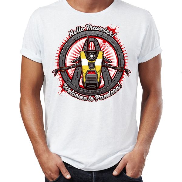

men's t shirt hello traveler welcome to pandora borderlands awesome artwork drawing printed tee