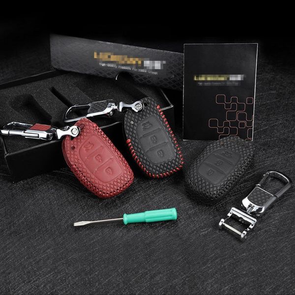 

key holder leather key cover 2012-2020 for hyundai ix25 ix35 elantra sonata verna mistra solaris g3 shell protector