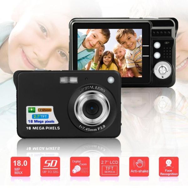 

2.7inch 18mp 720p portable mini digital camera 8x zoom tft lcd screen video camcorder anti-shake video p camera kids gift