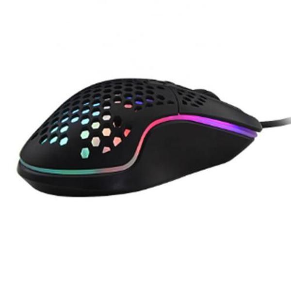 

portable wired programmable gaming mouse with adjustable dpi honeycomb rgb led light for desklapcomputer