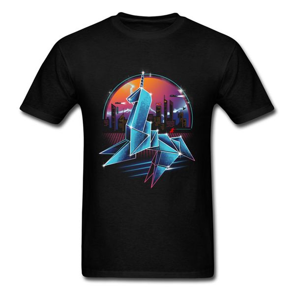 

silver origami t-shirt cool men t shirt oversized clothing 3d unicorn printed cotton tees cartoon tshirt unique world