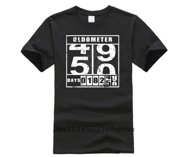 

fashion mens short sleeve t shirt 50th birthday 50 fifty years old oldometer funny family gift men's cartoon fun t shirt