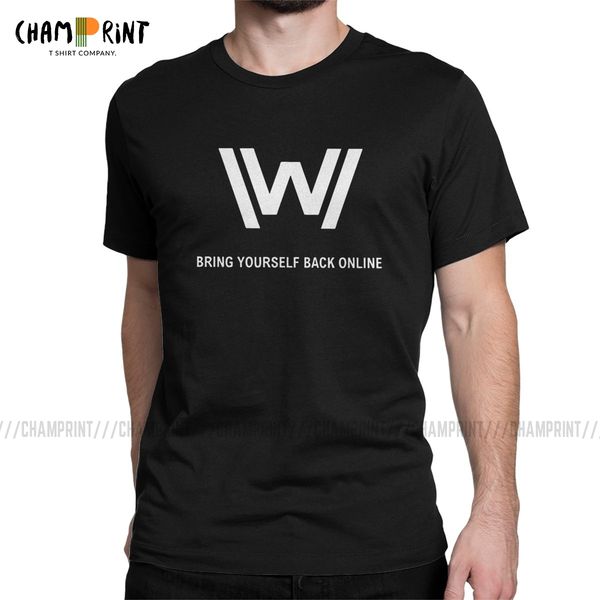 

men's bring yourself back online t shirt westworld game sc-fi series tv shows 100% cotton clothes crazy tee shirt t-shirt