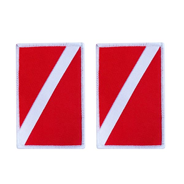 

2 pieces diver down flag patch patches backpack badge scuba diving dive sew on embroidered