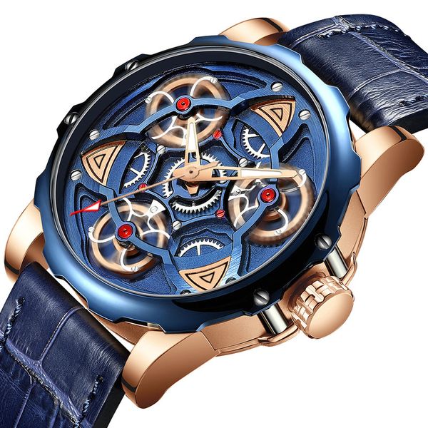 

bdw time-running mechanical wind gear card anthony western european sports men's watch, Slivery;brown