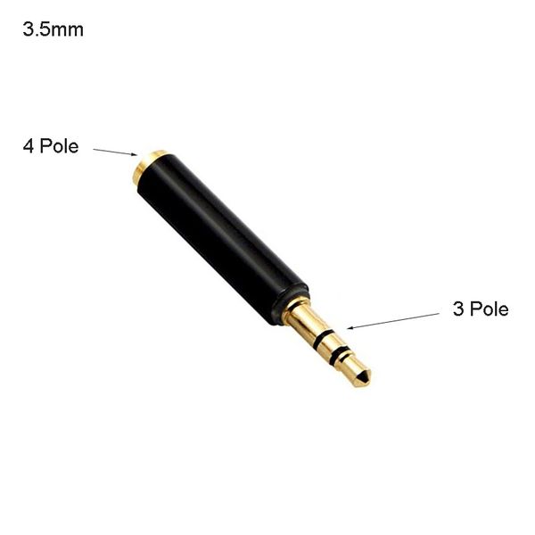 

3.5mm stereo 3 pole male to 4 pole 3 ring female audio adapter converter connectors pure copper gold plated jk2007xb