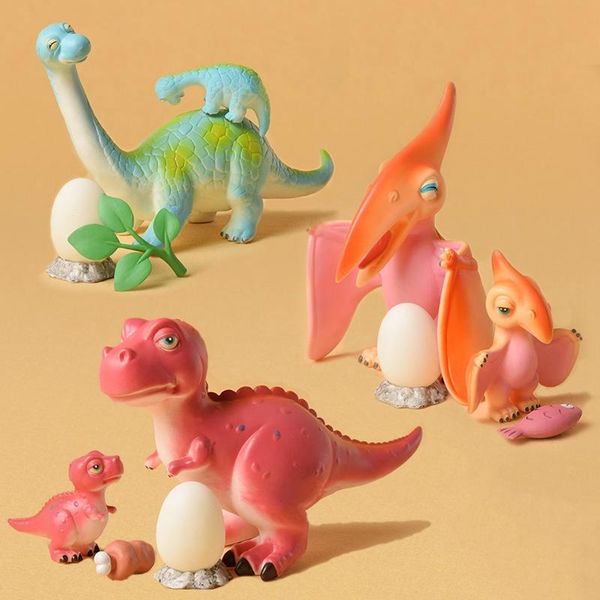 

simulated dinosaur model toy soft glue mother and baby egg dinosaur set children puzzle play parent-child kids gifts