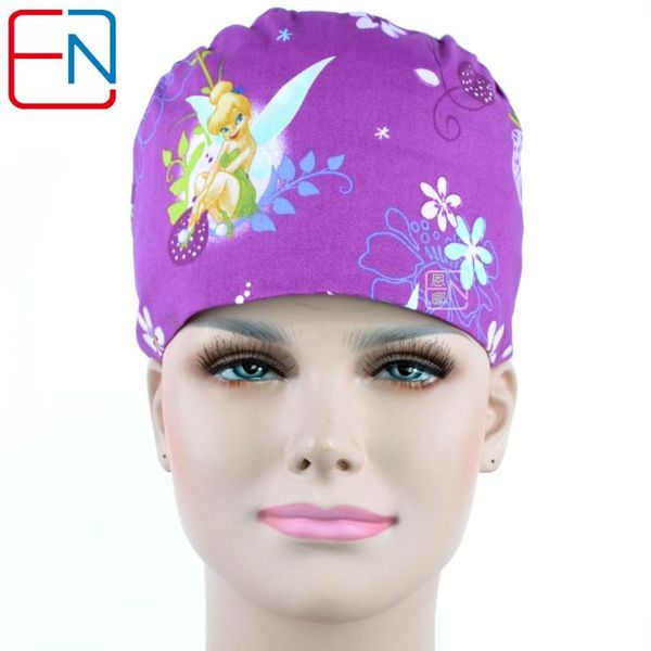 

hennar women print scrub caps masks 100% cotton purple scrub caps dental clinic beauty salon workwear, Blue;gray