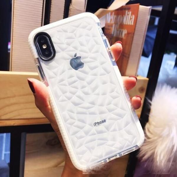 

luxury diamond grain transperent phone cases for iphone 7 cover silicon soft cover for iphone x 7 8 6 6s plus case glossy