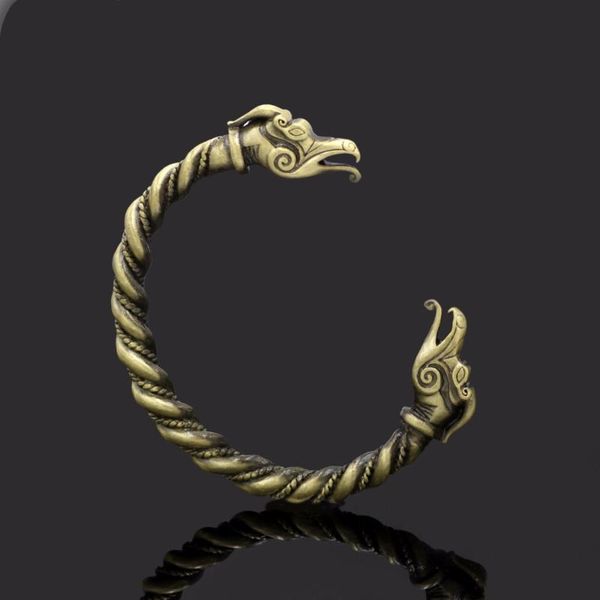 

bangle viking bracelet with a dragon wrist dragons norse, Black