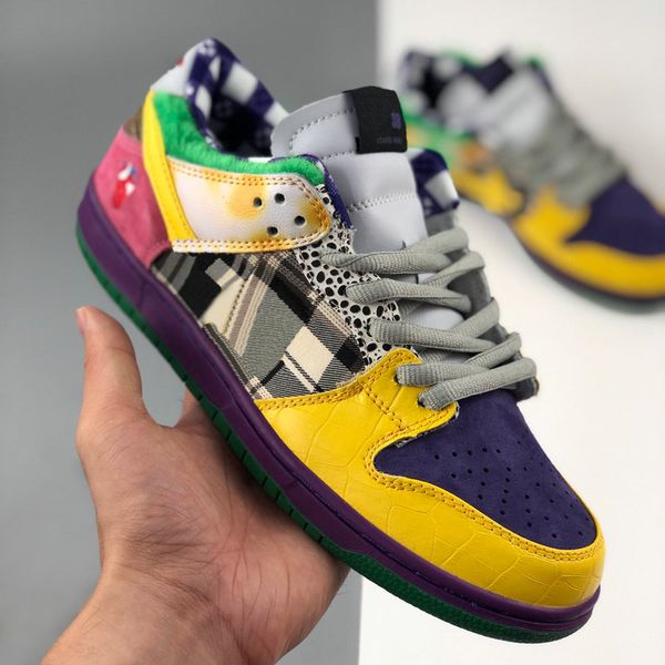 

sb low what the dunk mens women running shoes dunks skateboard sneakers yellow purple grey pink sports des chaussures trainers zapatos, Black