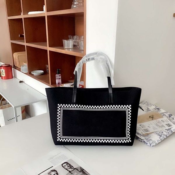 

canvas lady shopping bag open letter large beach bags fashion bag women's capacity classic 2020 two style shoulder shipping tqbpk, Red;black