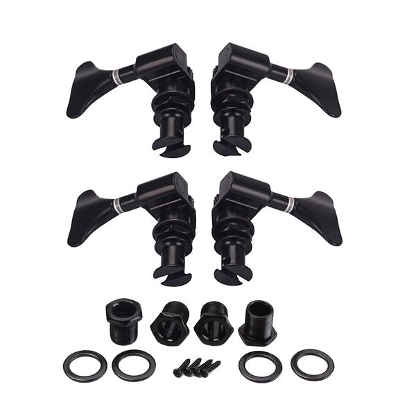 

4pcs ukulele tuning pegs 2r2l ukulele tuning machines tuner guitar geared, black