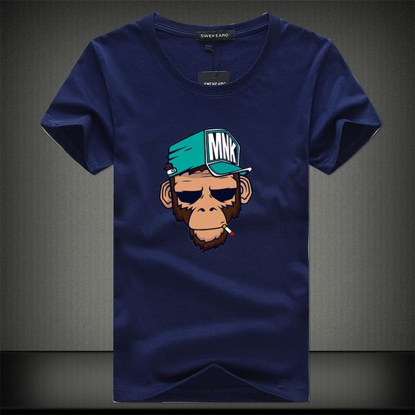

2020 summer cool t-shirts cotton plus size 5xl tees monkey print short sleeve men's t shirts male tshirts camiseta tshirt homme, White;black