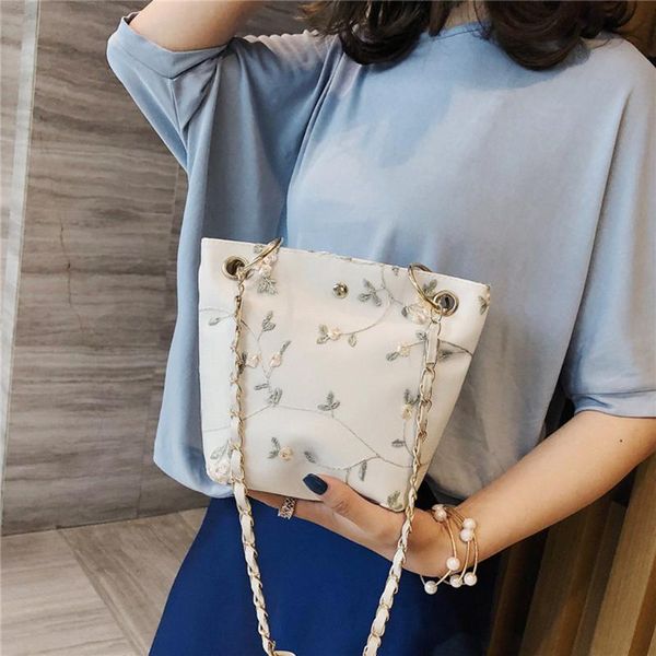 

# h25 малый ковш crossbody сумки для женщин цветочные вышивка пляжная сумка болса feminina конструктора сумки плеча сумку