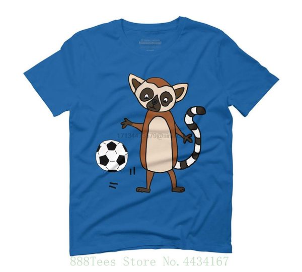 

cool lemur playing soccerite cartoon men graphic t shirt - harajuku cool tshirt homme