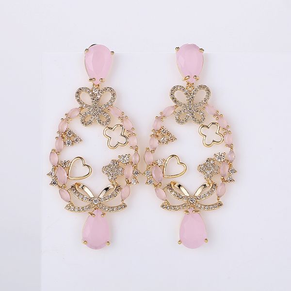 

dangle & chandelier xiumeiyizu beautiful bow-knot hollow earrings flower branch design for women wedding party gold plating jewelry gift, Silver