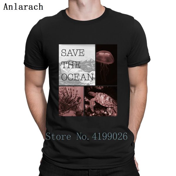 

save the ocean sea turtle fish jellyfish t shirt humor spring normal clothes customize round neck anti-wrinkle cotton shirt