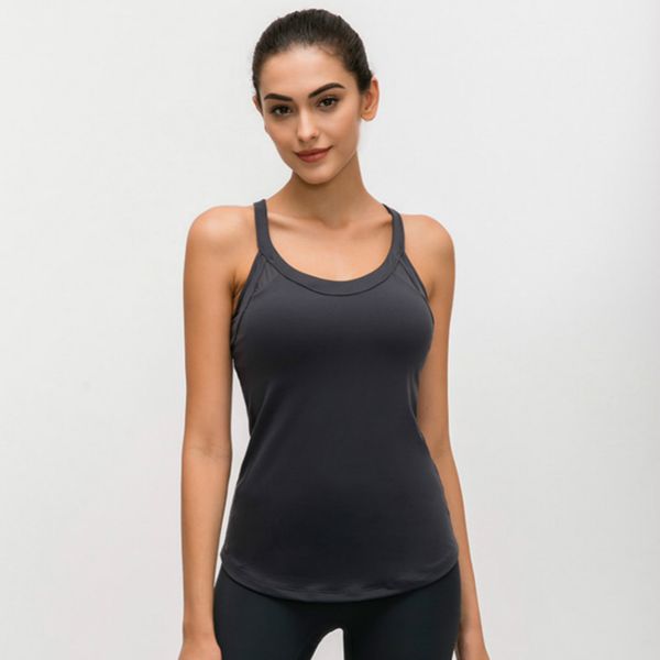 

2020 cross straps gym yoga vest women breathable padded workout fitness tank nylon athletic sport sleeveless shirts, White;red