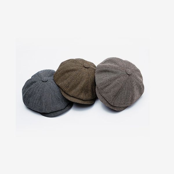 

berets sboy caps autumn winter men and women warm tweed octagonal hat for male detective hats retro flat chapeau, Blue;gray