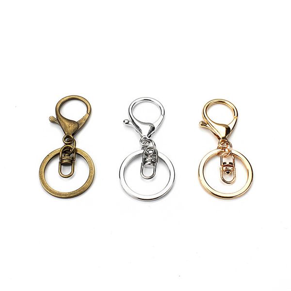 

keychains 5pc gold bronze silver alloy metal lobster clasp diy keychain split key ring making charms accessories