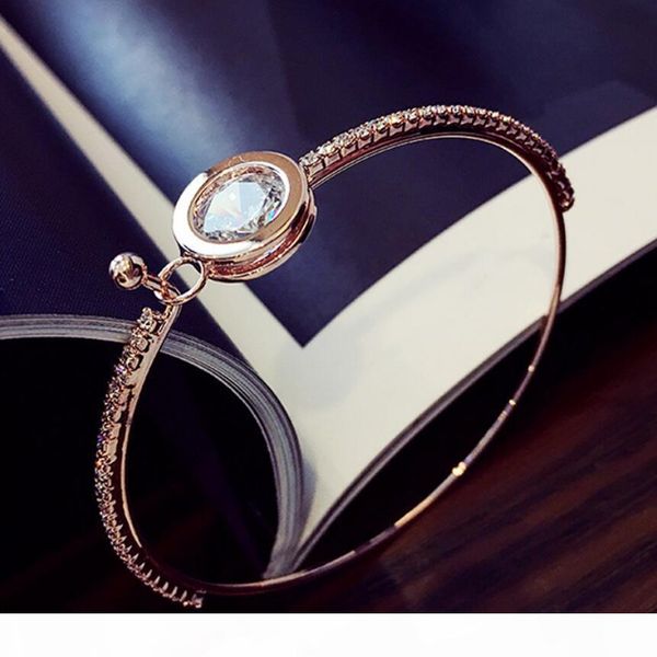 

jewelry crystal bracelets circle round crystal bangles for women simple classic fashion of shipping, Black